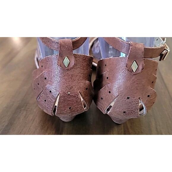 Seychelles Brown Leather Flats Women’s 8 Ankle Strap Pointed Toe GUC - Picture 7 of 12